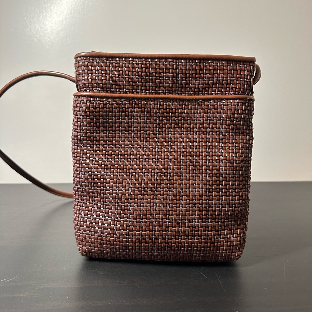 Brown Basket Weave Crossbody
